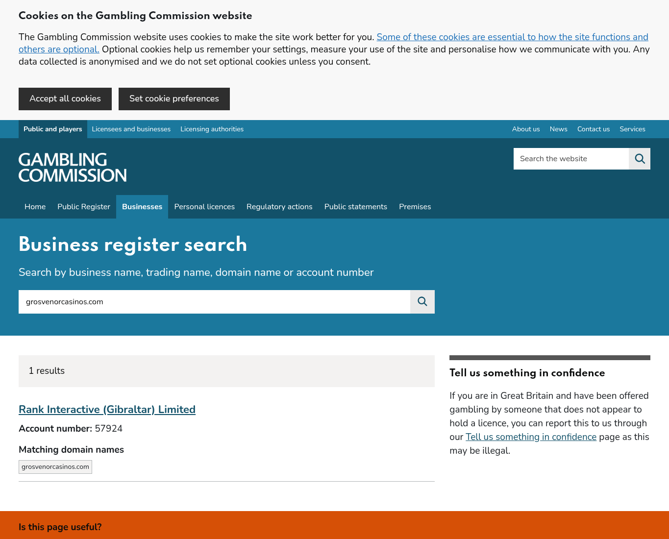 Vastlegging van het Britse registerresultaat voor het exacte domein